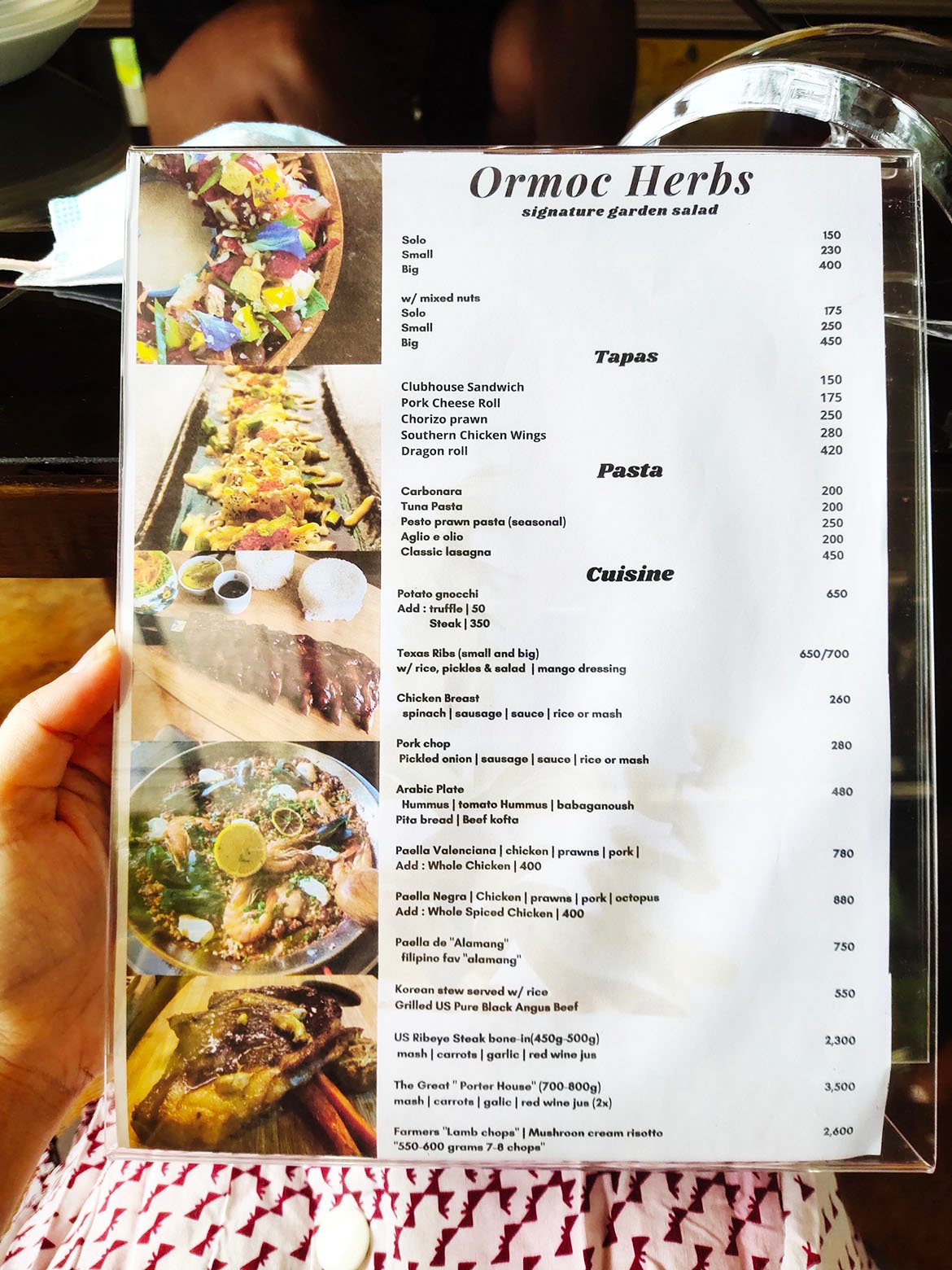 Ormoc Herbs Menu Shellwanders